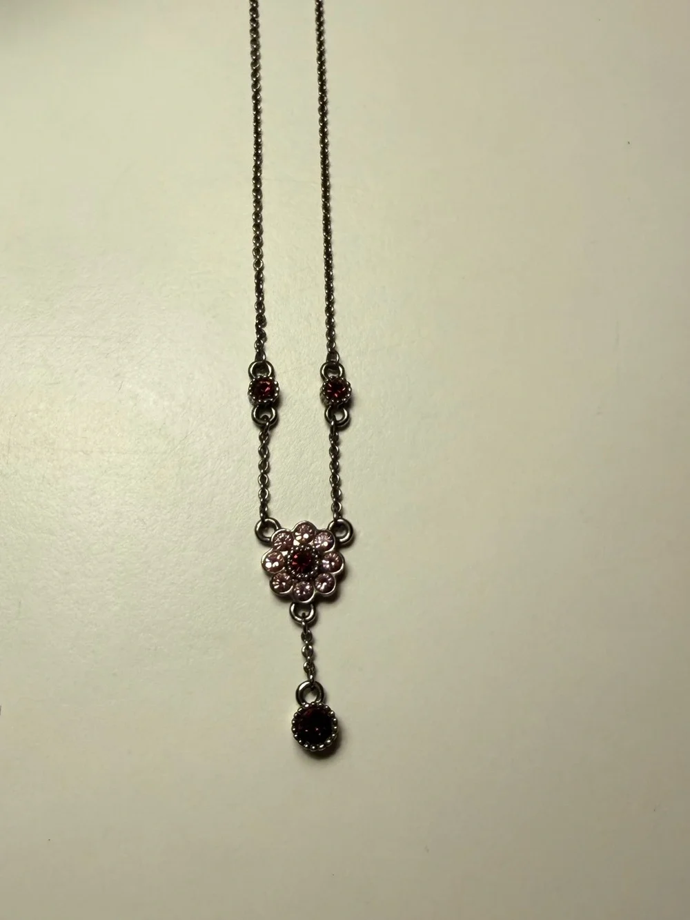 ▪️ Delicate Light & Dark Purple Flower Pendant Necklace • Women's Jewelry - Picture 2 of 6